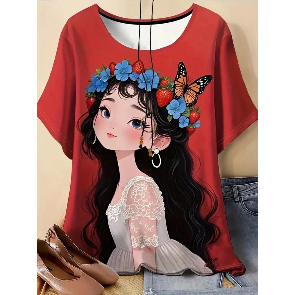 Casual Simple Women's Short-sleeved Fashion Versatile Top Breathable T-Shirts Women’s