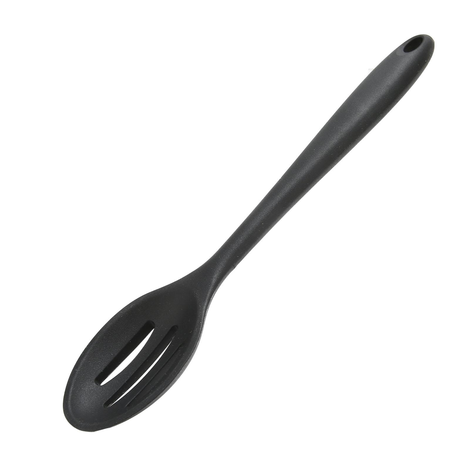 

3Pcs Silicone Cooking Spoon Easy to Clean Scratch Resistant Space Saving Kitchen Salad Spoon for Kitchen