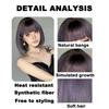 European and American Fashion Bob Wig, Purple Gradient Short Straight High-Temperature Fiber Hairpiece