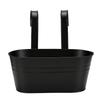 4PCS Black Metal Hanging Flower Pots Drainage Holes Long Slot Wrought Hanging Flower Pots For Garden Balcony