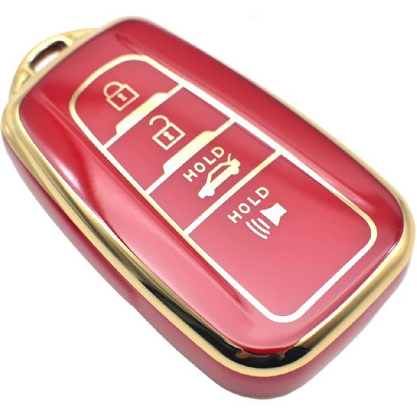 FEYOUN Key Fob Cover Compatible with Toyota Avalon Camry Corolla Highlander Prius RAV4 C-HR Mirai 4Runner 86 Smart 4 Buttons TPU Remote Keyless Key