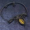 Natural Tiger Eye Gemstone Handmade Copper Wire Wrap Jewelry Necklace 18" T0S85