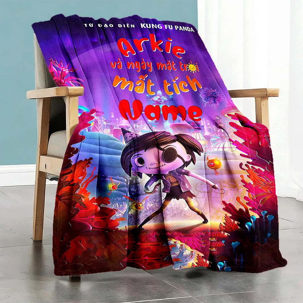 Arkie S Magical Journey Personalized Name Blanket Throw Personalized Blanket Ultra-Soft Versatile for Sofa Nap Living Room Office