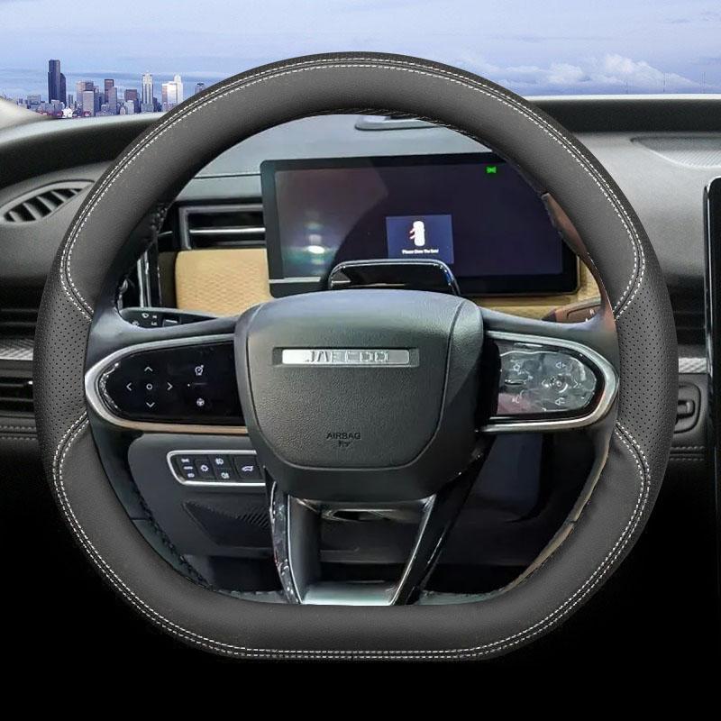 Für CHERY JAECOO J7 J8 Auto Lenkradabdeckung D-Form Ultra Dünnes Leder Anti-Rutsch Dekoration Zubehör 2024 2025