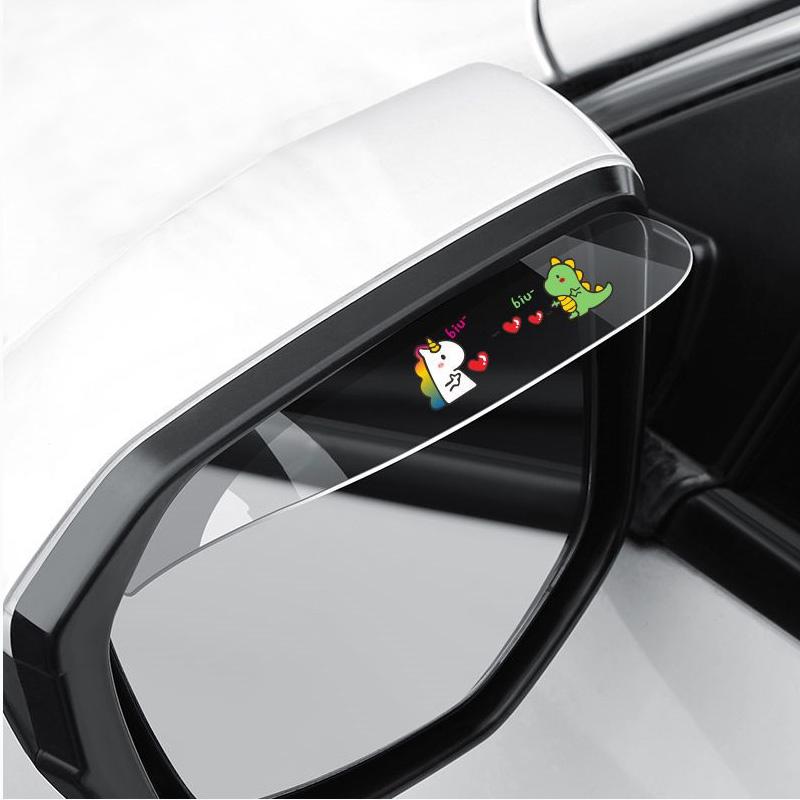 2Pcs Car Rearview Mirror Rain Cover Carbon Fiber Side Mirror Protector Waterproof Shield Rain Eyebrow Universal Auto Accessories