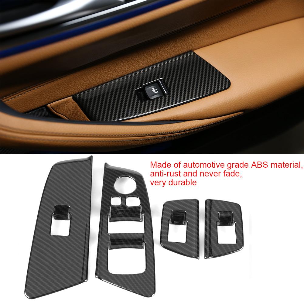 4 pezzi Interruttore Alzacristalli Auto Pulsante Alzacristalli Cornice Copertura Modanatura per BMW Serie 5 G30 20172018 (# 2)