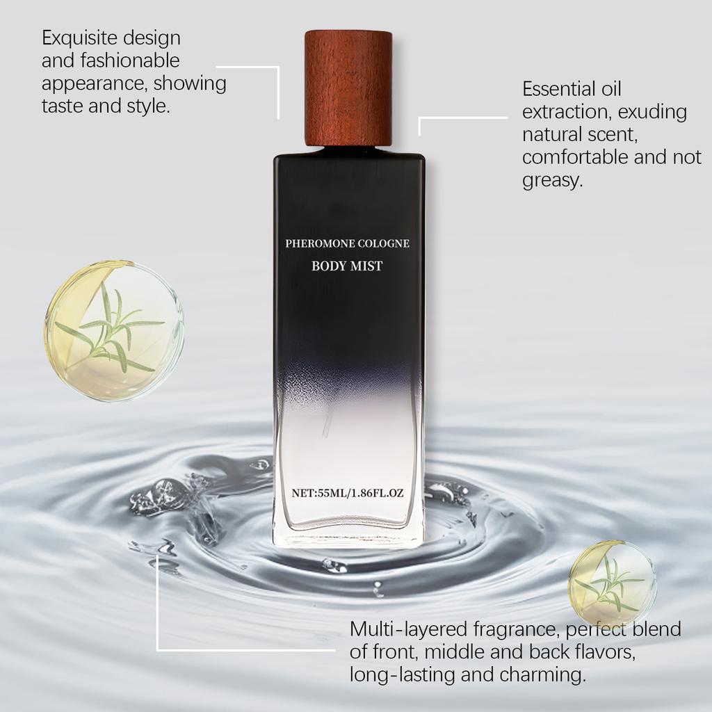 Pheromone Cologne Body Mist,Men's Perfume,Pheromone Perfume,Unique Aroma Molecules,attraction,55ml