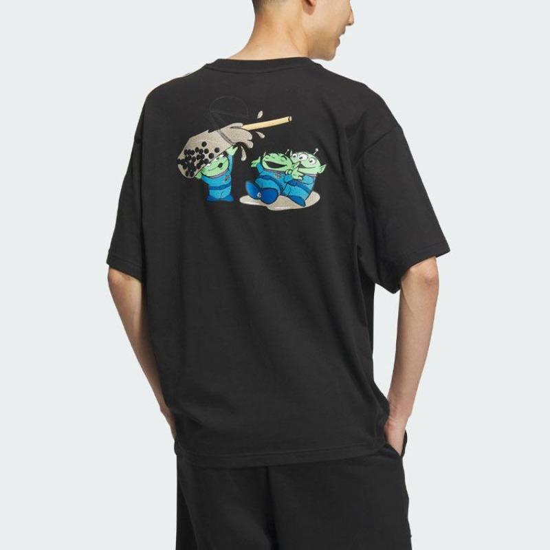 adidas Neo X Disney Toy Story Casual Cartoon Print Round Neck Short Sleeve T-Shirt Unisex Tops Black IP9365