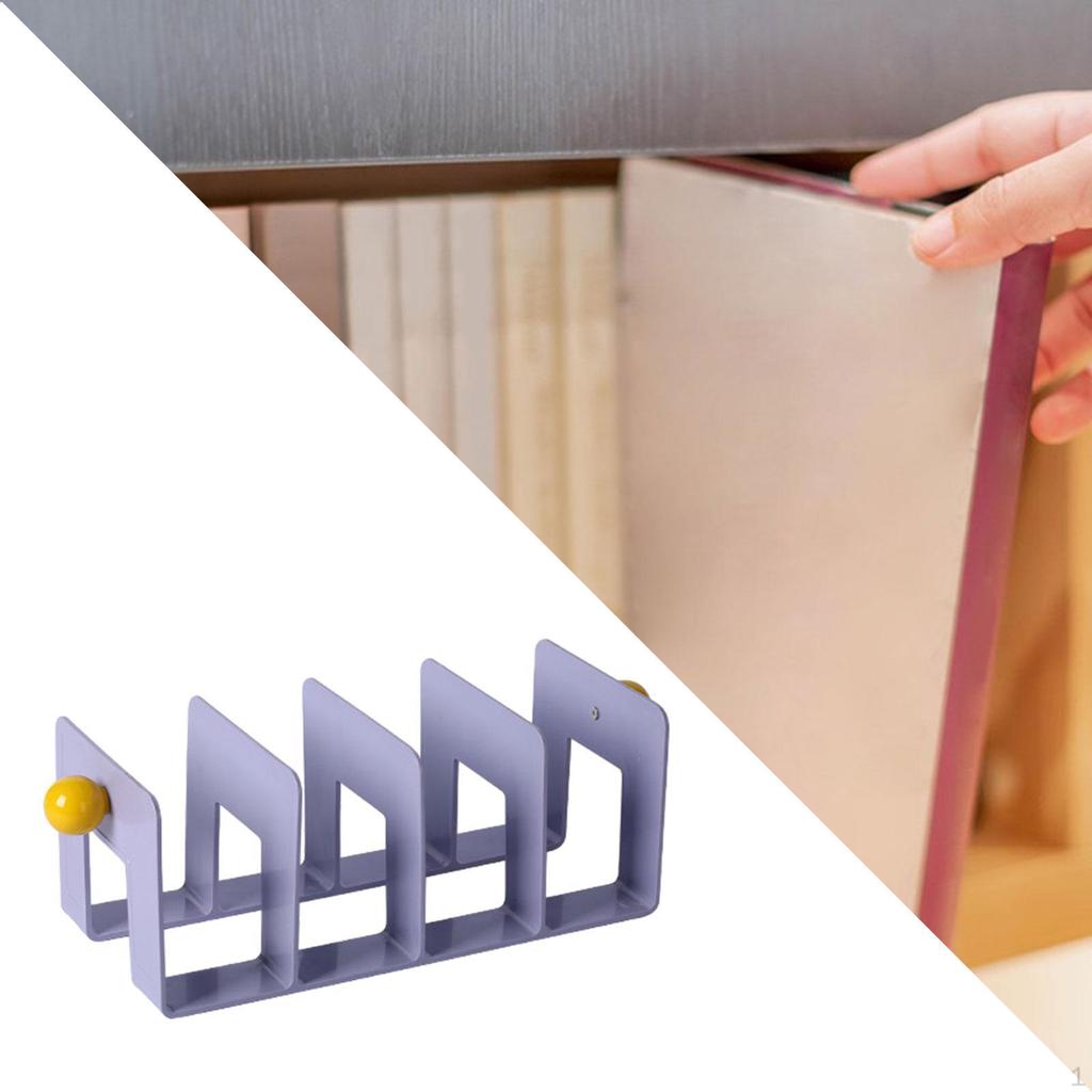 Acrylic Bookend Desk Bookshelf Book Stopper Home Non Skid Stationery File Folder Sorter Organizer
