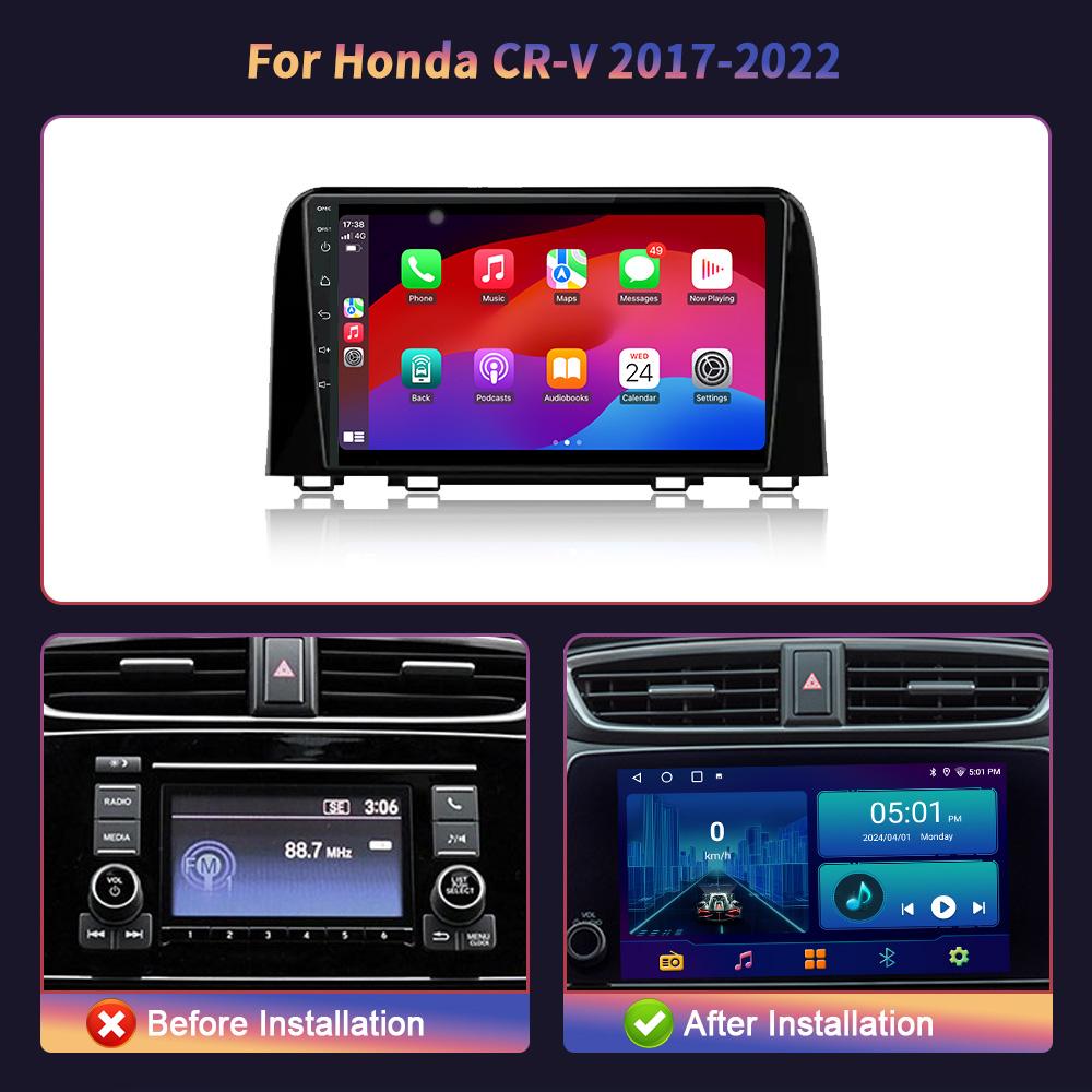 Android 13 Auto WIFI+4G For Honda CR-V 2017-2022 Car Radio Multimedia GPS Navigation Stereo 9 Inch Touch screen