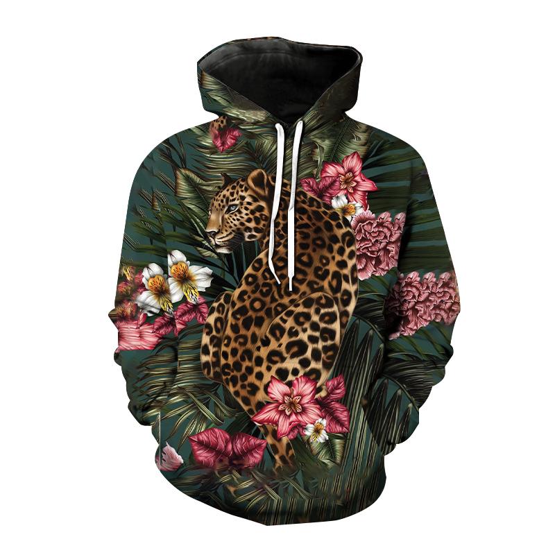 Animal Hoodies Leopard Tiger Zebra 3D Printed Women Streetwear Hoodie Oversized Pullovers Hooded Sweatshirts Kids Tops Clothing