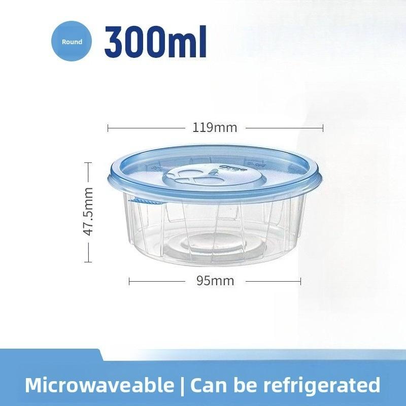 Disposable PP Plastic Round Food Container with Lid Transparent Takeout Bowl