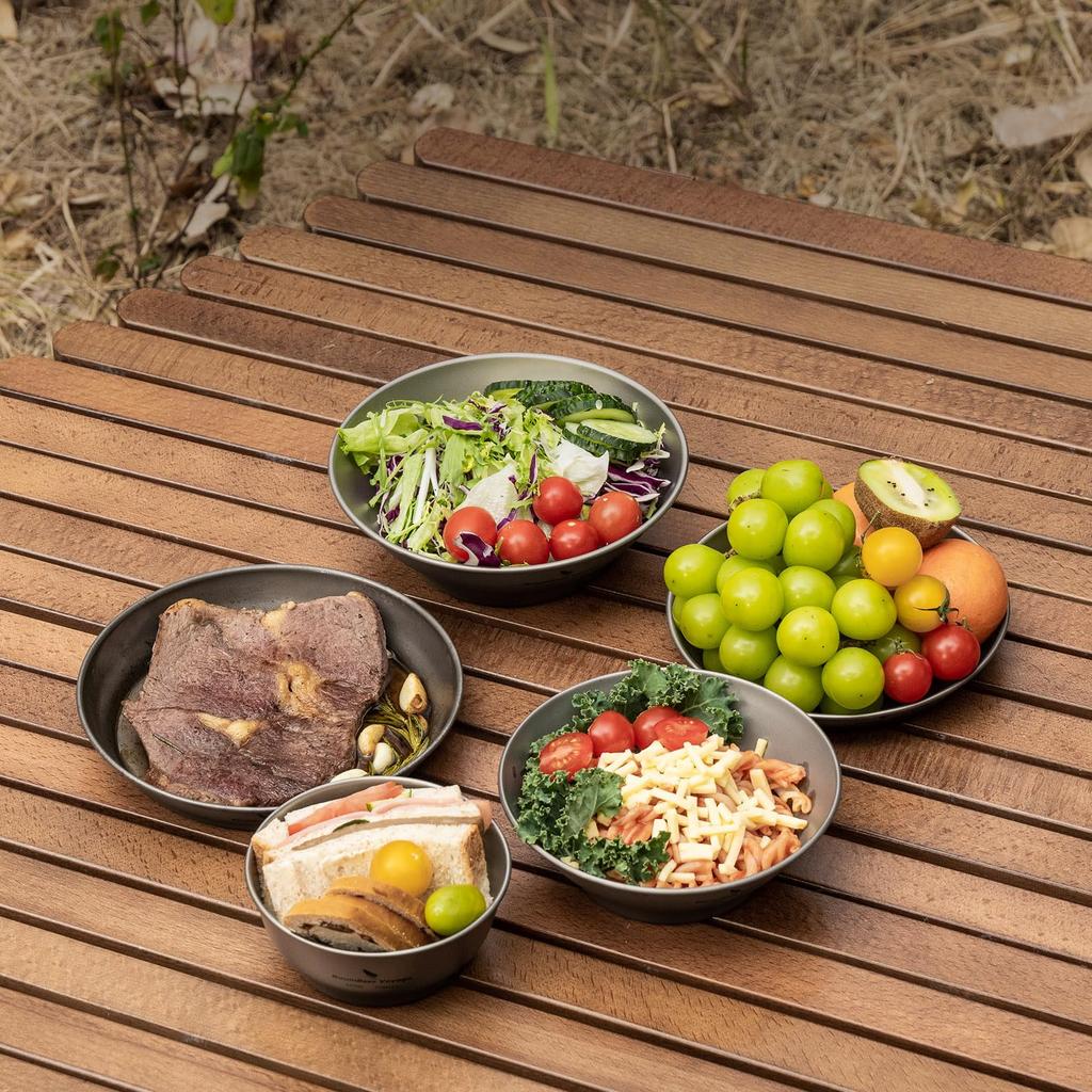 Boundless Voyage Titanium Plate, Camping Tableware, Unbreakable, Rust-Resistant, Ultra-Lightweight, Perfect for Solo Camping, BBQs, and Outdoor