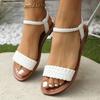2025 Women's Classic Round Toe Open-toe Sandals Summer New Fashion Comfortable Solid Color Women's Shoes Large Size