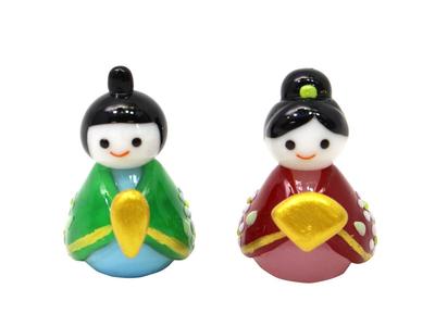 Fourcart Figurine Cute Handmade Glass Craft Sunny Day Hina Dolls Emperor H28mm Empress H25mm CKF059