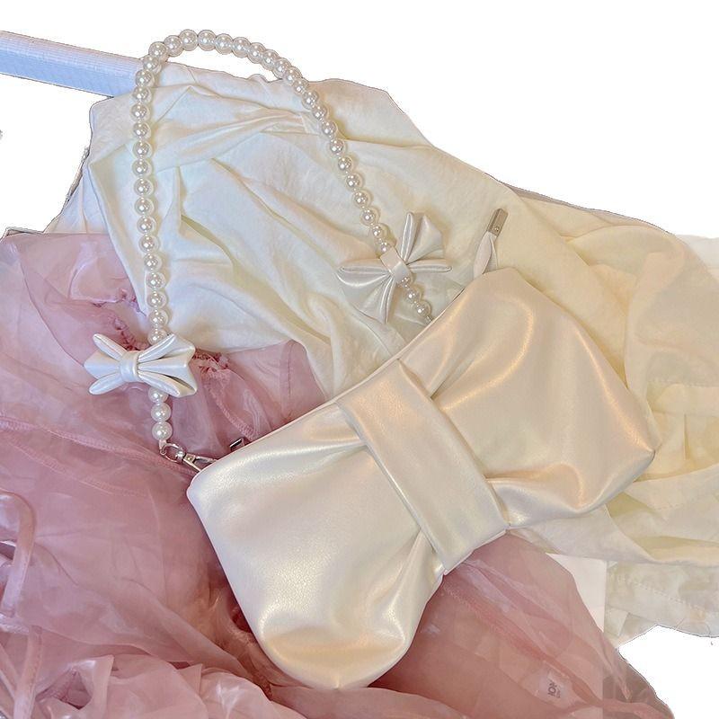 Pearl Bow Fairy Shoulder Bag - Korean Style Women's Handbag & Crossbody