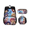 FAIRY TAIL Round Front Bag Backpack Pen Bag Ice Bag 3Pcs Set Cartoon Anime Printed Student Boys and Girls New Versatile