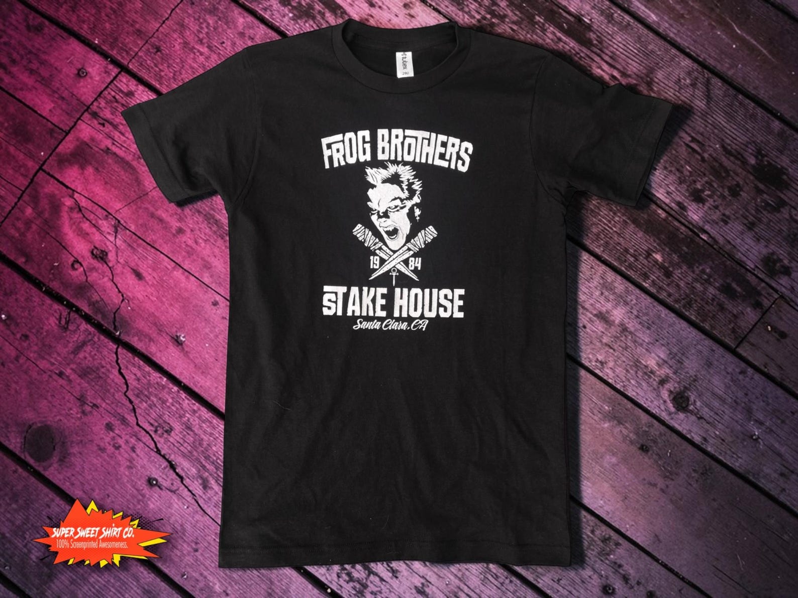 Frog Brothers Shirt | Lost Boys Vampire Hunter T-Shirt | 80s Horror Movie Tee | Retro Cult Film Fan Gift L