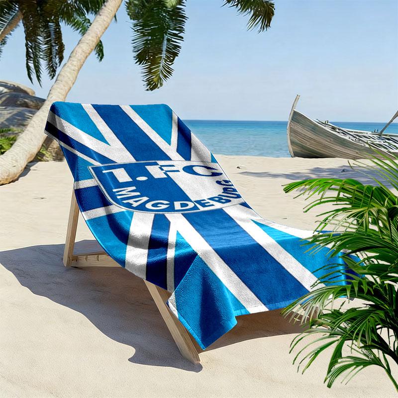 1. FC Magdeburg Print Beach Towel, Large Soft Quick Dry Towel for Beach Camping Swimming