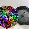 1PC mandala colorful Umbrella-8-Rib Reinforced, Automatic Open, Lightweight & Durable, Cute Fashion Accessory for Outdoor, Beach, or Casual Use, Beach