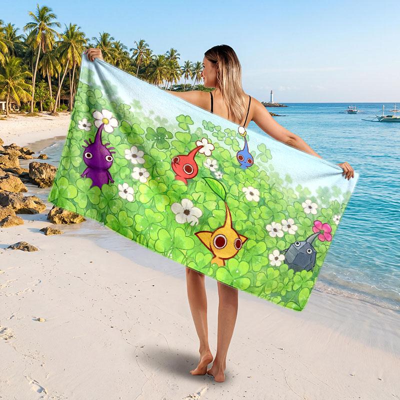 Large Beach TowelPikmin Soft Absorbent Towel Beach Bath Home Use
