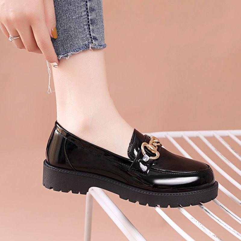 Single Shoes Women'S Season Versatile Fashion Uniform Platform Retro Loafers British Style Small Leather Shoes Women