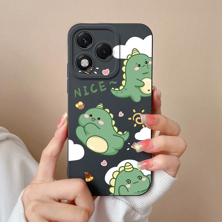 Phone Covers For Huawei Honor X9c X6b X7c X60 X5b 400 Lite X8 X8c Angry Dinosaur Patterns Soft Liquid Silicone Dustproof Shell For Huawei Bumper Cases