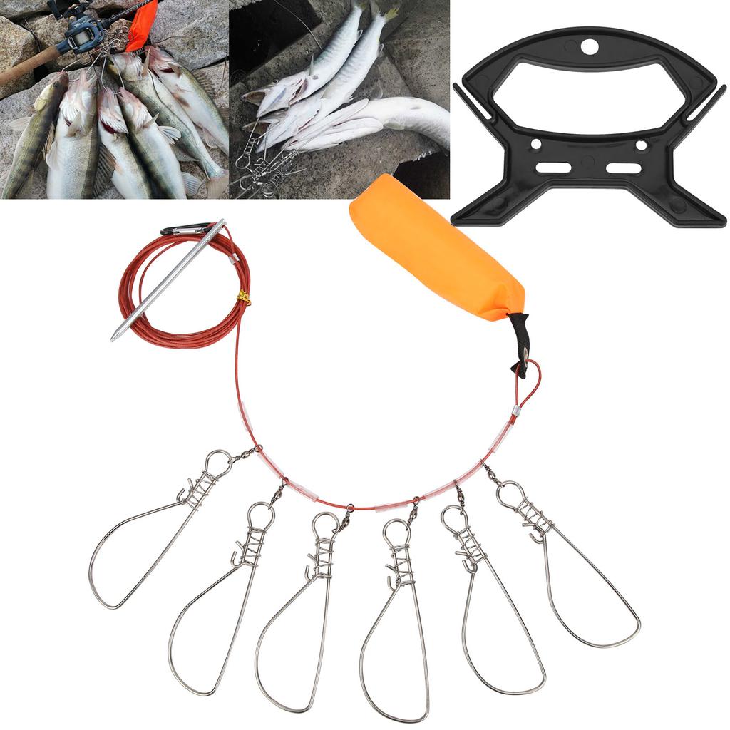 5m Fishing Lock Buckle Stainless Steel Live Fish Stringer Lock Fishing Tackle Accessories