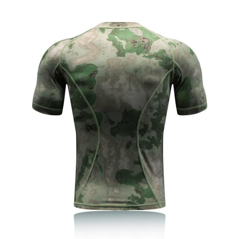 A-TACS FG Camo Tactical T-Shirt Men Women Quick-Dry Compression Fitness Tee Running Gym Hiking Cycling
