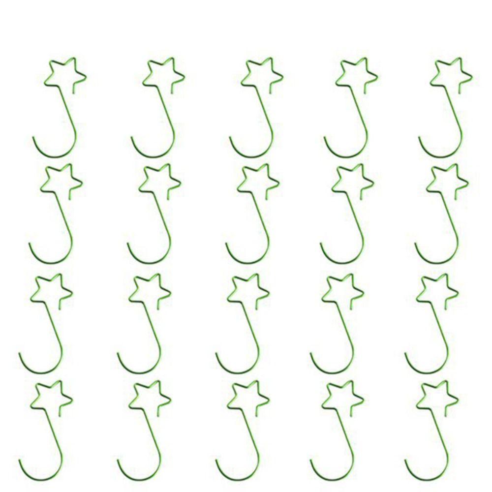 20Pcs/Pack Metal Xmas Tree Hanging Pendant Pentagram Shaped Xmas Wreath Hanger  New Year