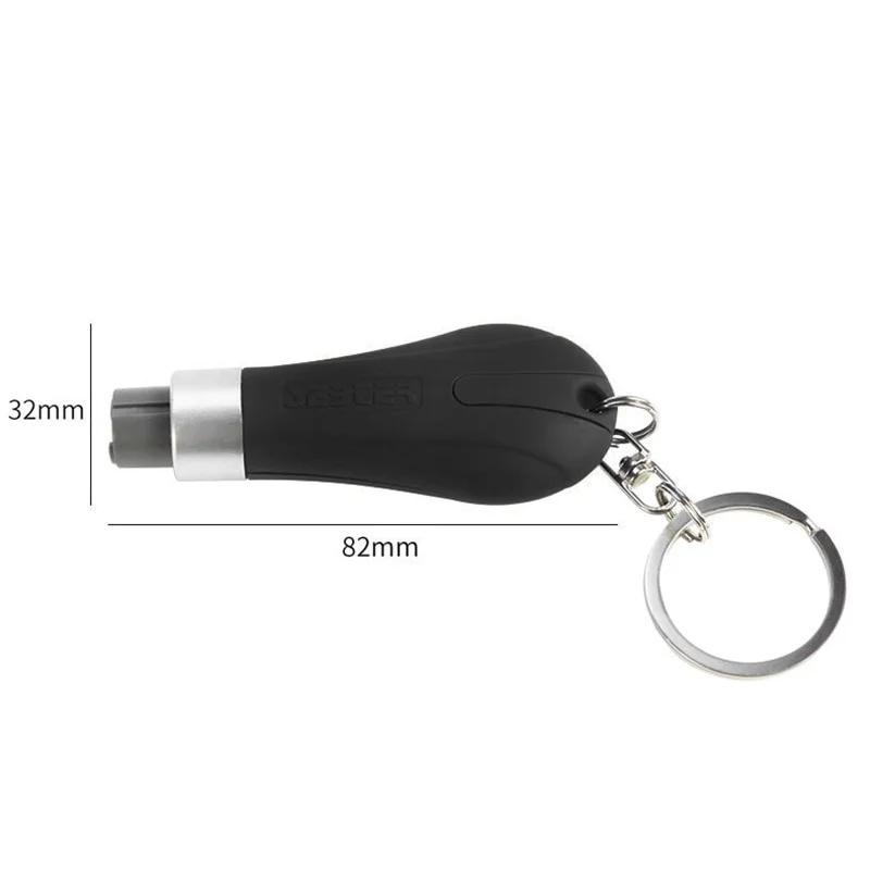 Hot Sale Emergency Hammer Mini Safety Key Ring Car Window Glass Breaker Seat Belt Cutter Rescue Escape Tool Black