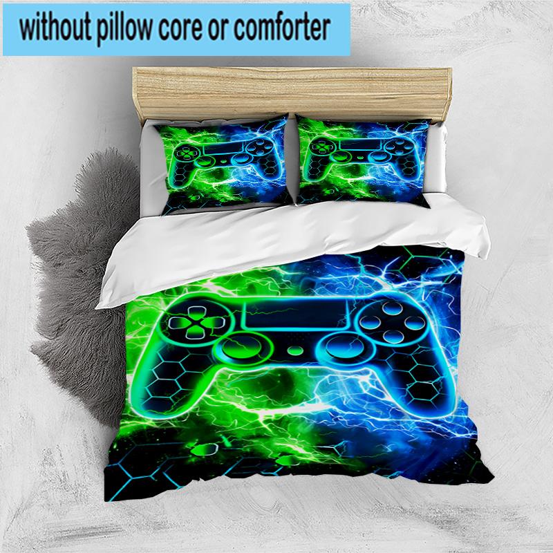 Galactic Gaming Game Controller 3pcs Bedding,Including 1pc Duvet Cover And 2pcs Pillowcases Perfect for Christmas,Ideal for Bedroom, Dormitory