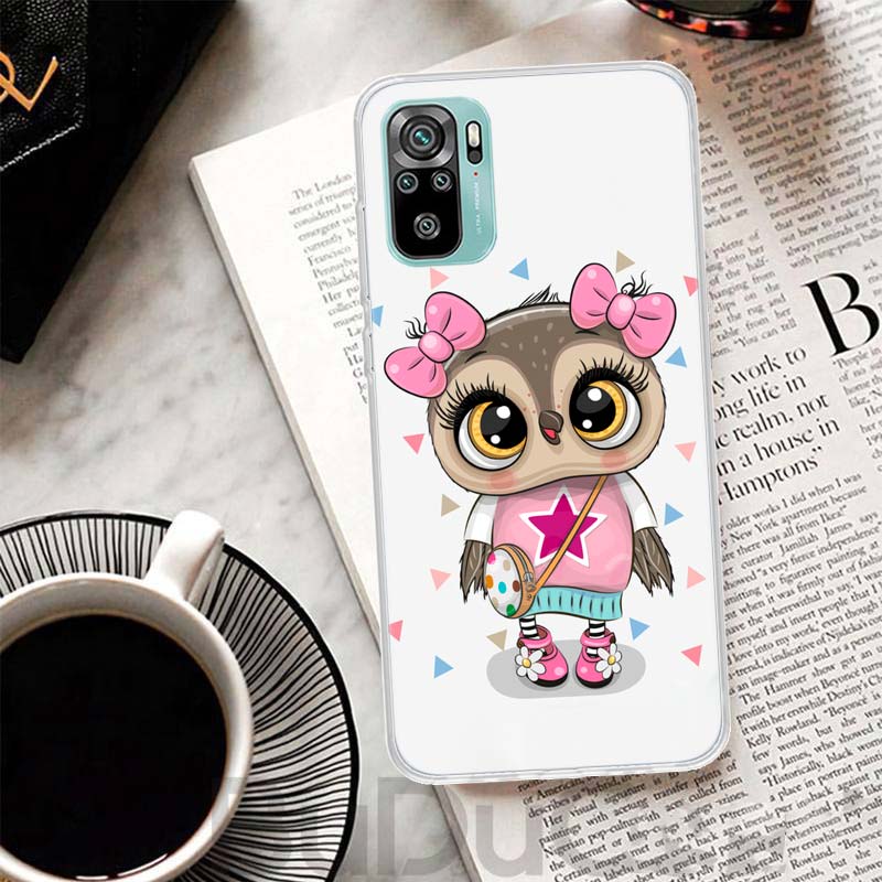 Cute Owl Hearts Lover Cover For Xiaomi Redmi Note 14 13 12S 12 11 Pro Plus Phone Case 11S 10S 10 11E 11T 14Pro 13Pro Print Coque