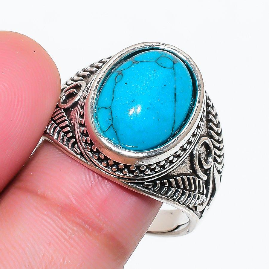 Natural Santa Rosa Turquoise 925 Sterling Silver Jewelry Ring Size 10 RR-249