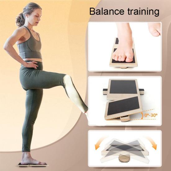 Foot Stretcher Wood Balance Board with Anti-Slip Surface Sprained Ankle Relief Plantar Fasciitis Foot
