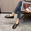 Casual Single Shoes Women's Autumn and Winter New Large Size Round Head Low Heel Simple and Versatile One-pedal Single Shoes