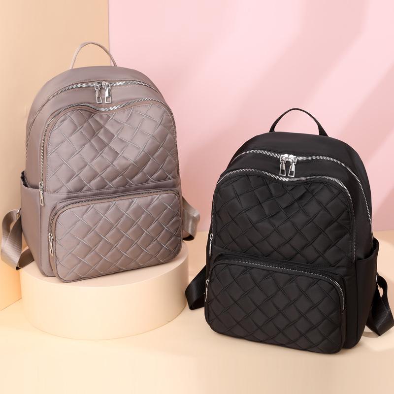 Schoolbag Backpack Fashion Versatile Student Backpack Large Capacity Rhombus Casual Travel Bag Premium Women's Bag