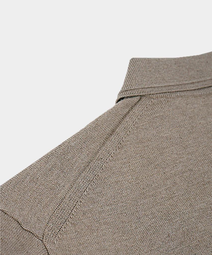 BIRBANTE Soft Washable Line Collar Knit - Beige