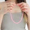 Modernlike Silver 925 Pink Amethyst Gemstone Necklace 6mm