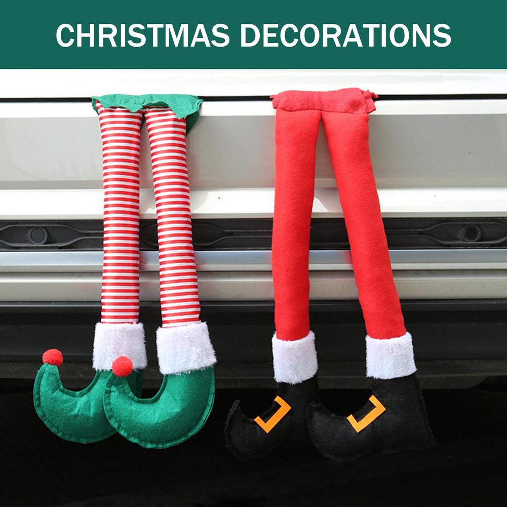 Christmas Elf Foot Clip Leg Decoration Hanging Tree Ornament Christmas Elf Foot Clip Leg Decor Car Door Decorations Ornaments