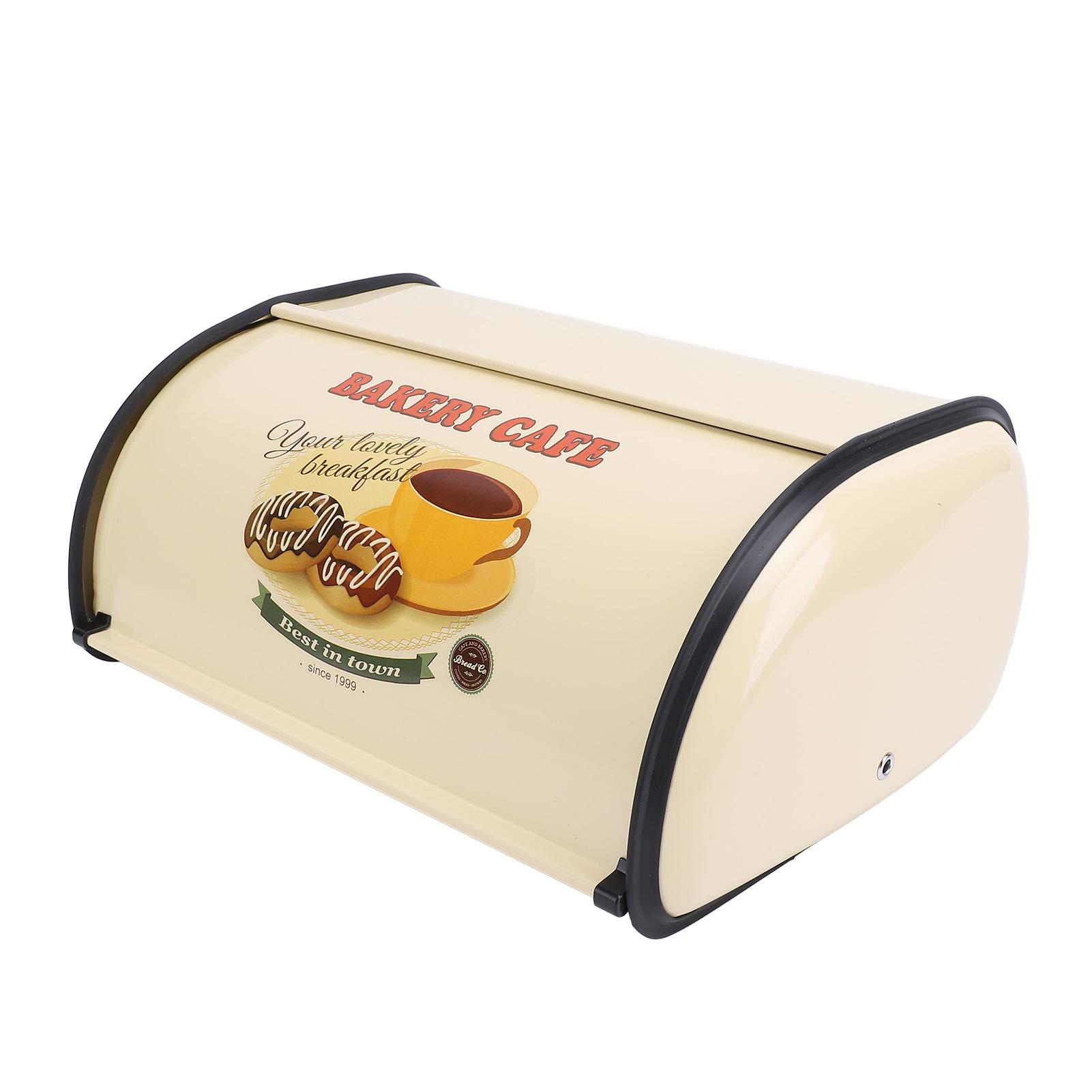 

Bread Box Exquisite Elegant Drum Type Metal Bread Storage Bin for Bread Cake Doughnut Biscuit Food Tableware Champagne