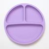 Round Silicone Meal Tray Food-Grade Three-Compartment Suction Cup Design Shatter-Resistant & Heat-Resistant Baby Food Tray