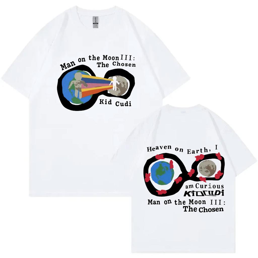 Rapper Kid Cudi Album Man on The Moon III The Chosen Graphic T Shirts Unisex Fashion Hip Hop Tshirt Casual Comfort Loose Tees