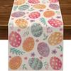 Easter Egg Floral Table Runner 2D Single Print Festive Home Decor Dining Table Accessory Watercolor Functional Cheerful Holiday