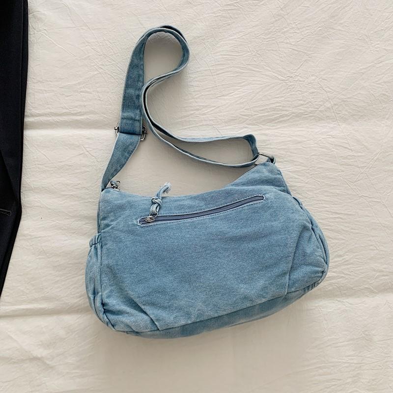 Torba Jeansowa Damska Torba Crossbody Duża Pojemność Dojazdy Torba na Ramię