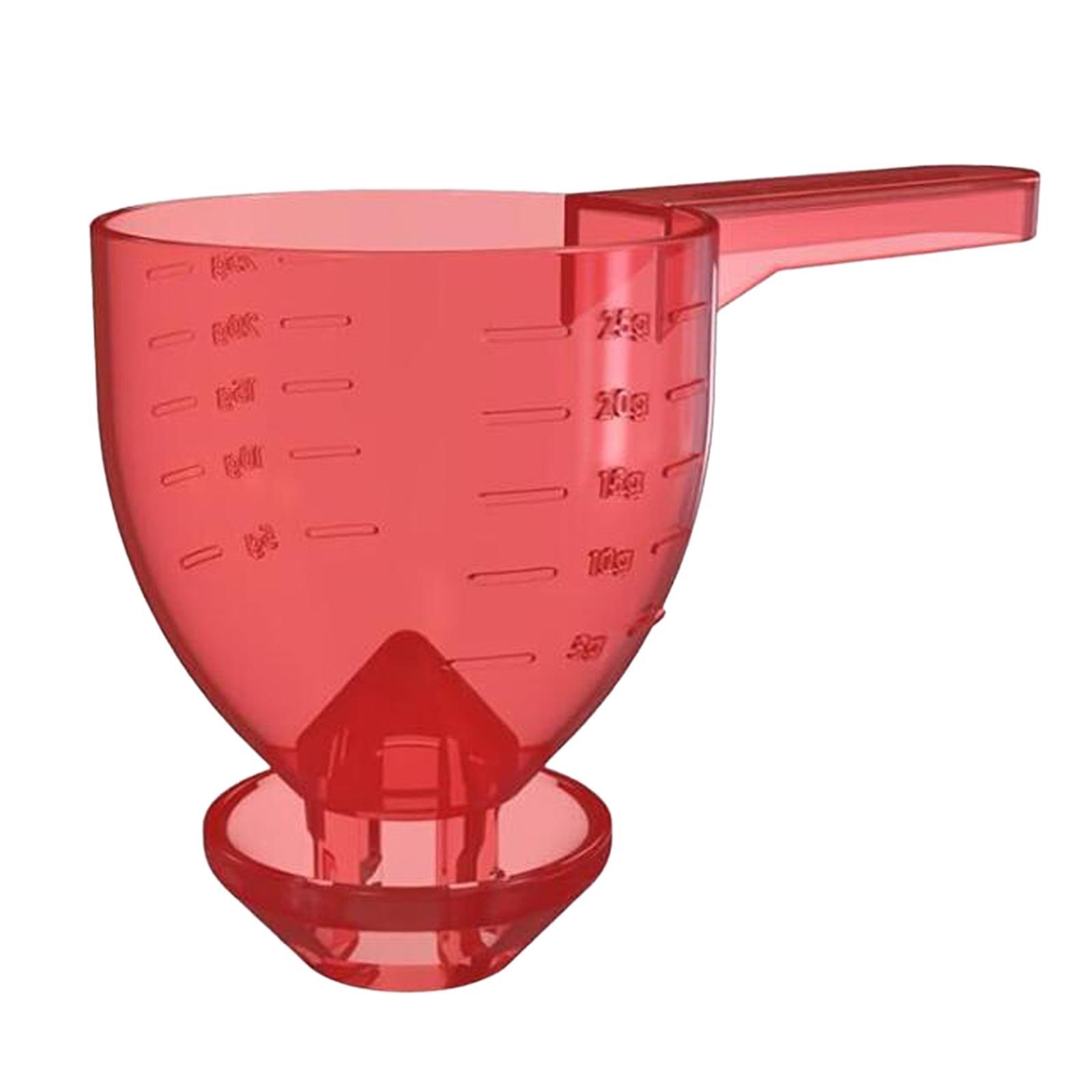 

Measuring Scoop Funnel Comfortable Grip Versatile Multifunctional Powder Funnel with Scale for Baking Spice Camping Coffee Beans красный