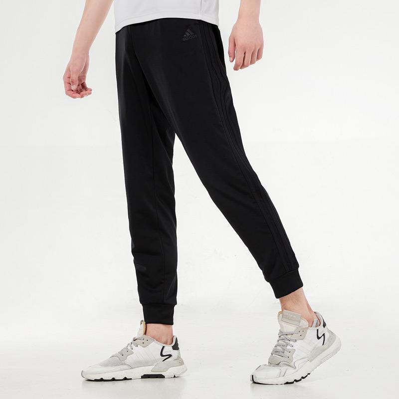 Adidas Essentials Warm-Up Tapered 3-Stripes Track Pants Black/Black Men Streetwear H46107