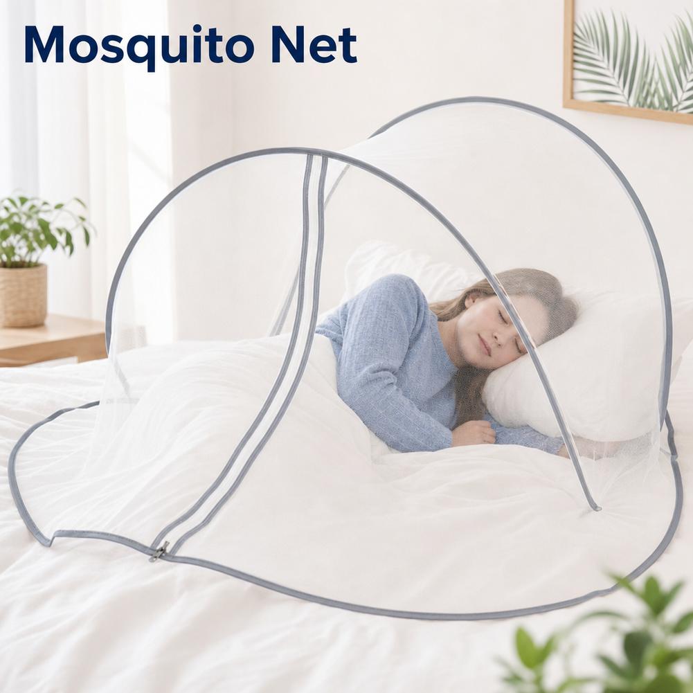 Free Installation of Foldable Mosquito Net Cover Outdoor Travel Round Head and Face Mosquito Net Curtain Portable Mini