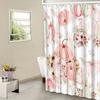 1Pc Autumn Pumpkins, Sunflowers, Pastel Flowers Shower Curtain, Whimsical Fall Design, Bathroom Decor, 12 Hooks