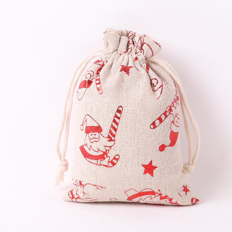 5Pcs Christmas Drawstring Gift Bag Candy Jewelry Packaging Bags for Xmas Decoration Christmas Bags